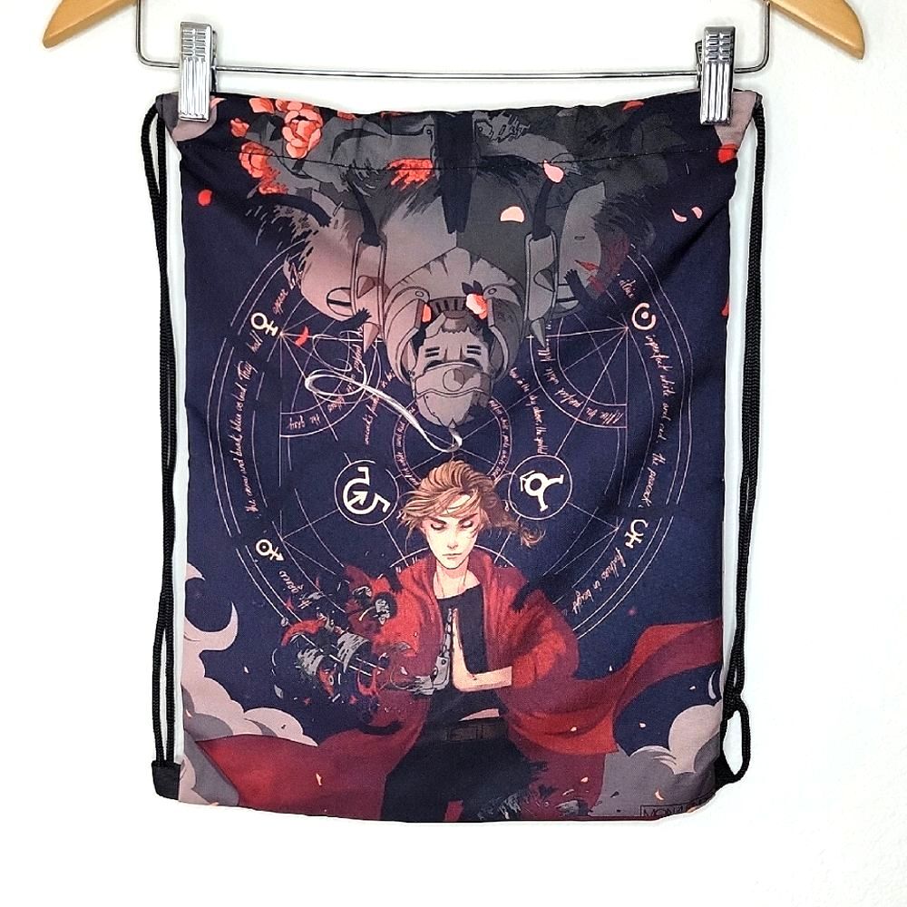 Fullmetal Alchemist Anime Drawstring Backpack Bag Mona Finden Japanese FMA